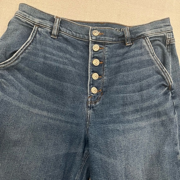 [US10L]American Eagle Stretch Mom Jeans Button Fly Classic Blue Denim Jeans - Picture 2 of 10